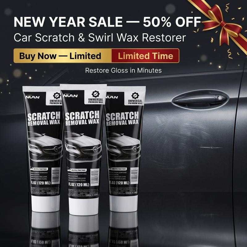 NUAN Car Scratch Repair Wax Paste, Scratch & Swirl Remover Polishing Compound, Restores Gloss & Clarity, Includes Applicator Pad & Towel — New Year Sale