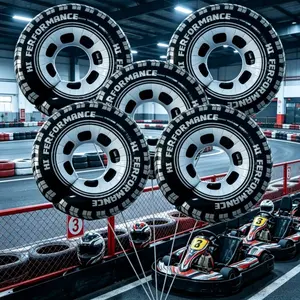5 Piece Racing Tire Aluminum Foil Balloons, and Car Tire Shape Balloon Set, Reusable, Party Decor, Photo Props