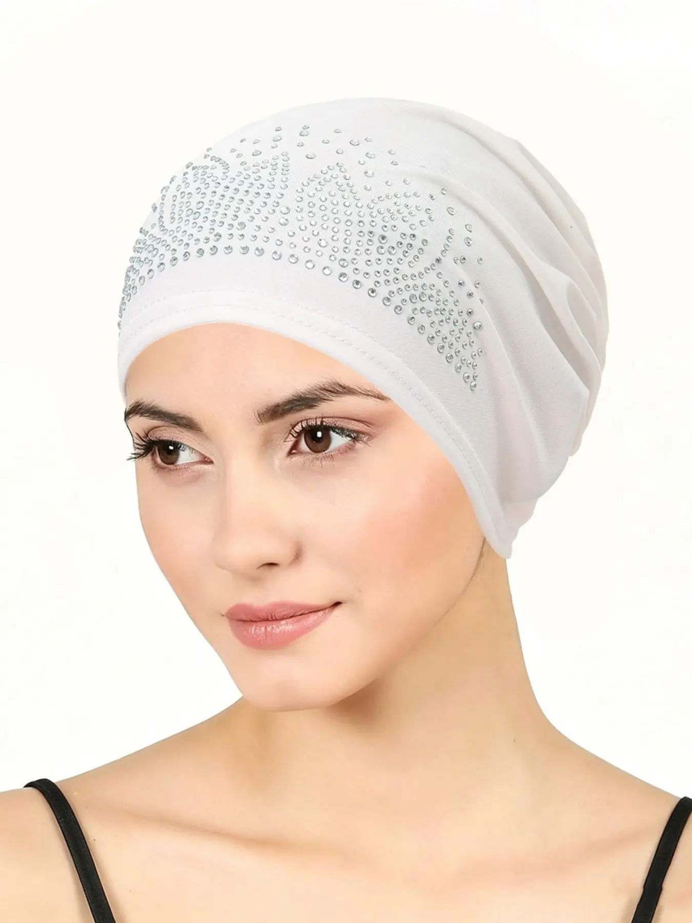 Women's Rhinestone Headwrap Chemotherapy Cap Sleep Hat Elastic Hair Loss Prevention Hat Casual Women's Hat