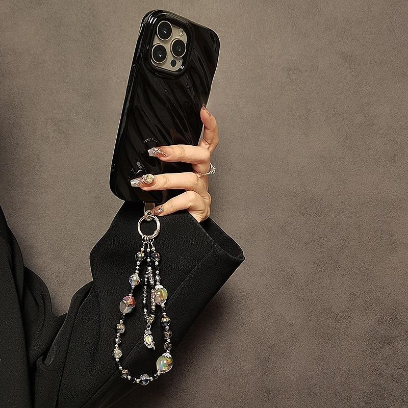 Luxury High-End Crystal Phone Chain Heart Pendant, Wristlet, Phone Case Bag Accessory Strap Keychain, Fashion