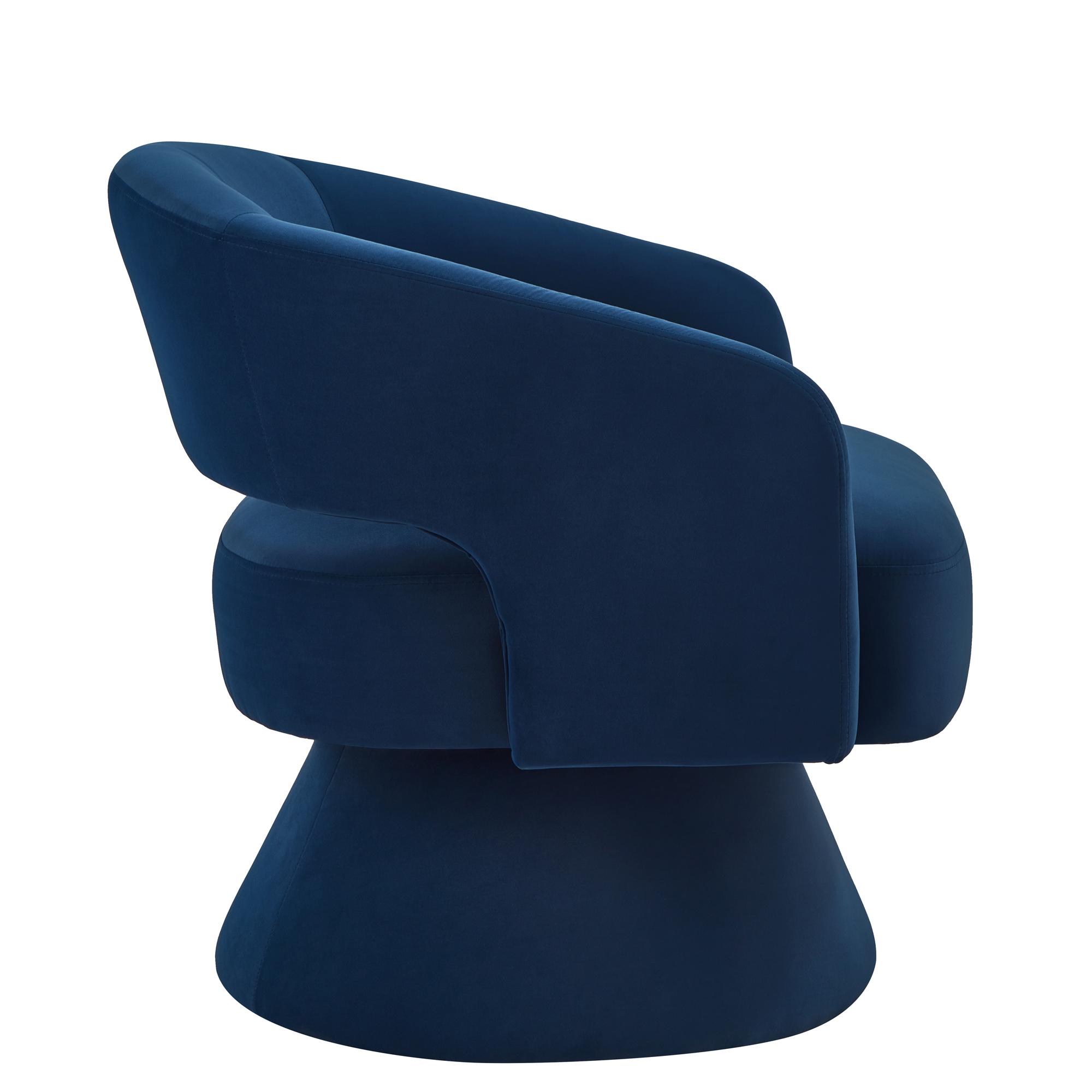 Modern Swivel Barrel Chair, Upholstered Velvet Round Accent Chairs,360 Degree Comfy Swivel Chair With Open Backrest, Single Chair Armchair For Living Room Bedroom,Navy/Yellow/Dark Gray/Taupe/Rose Pink