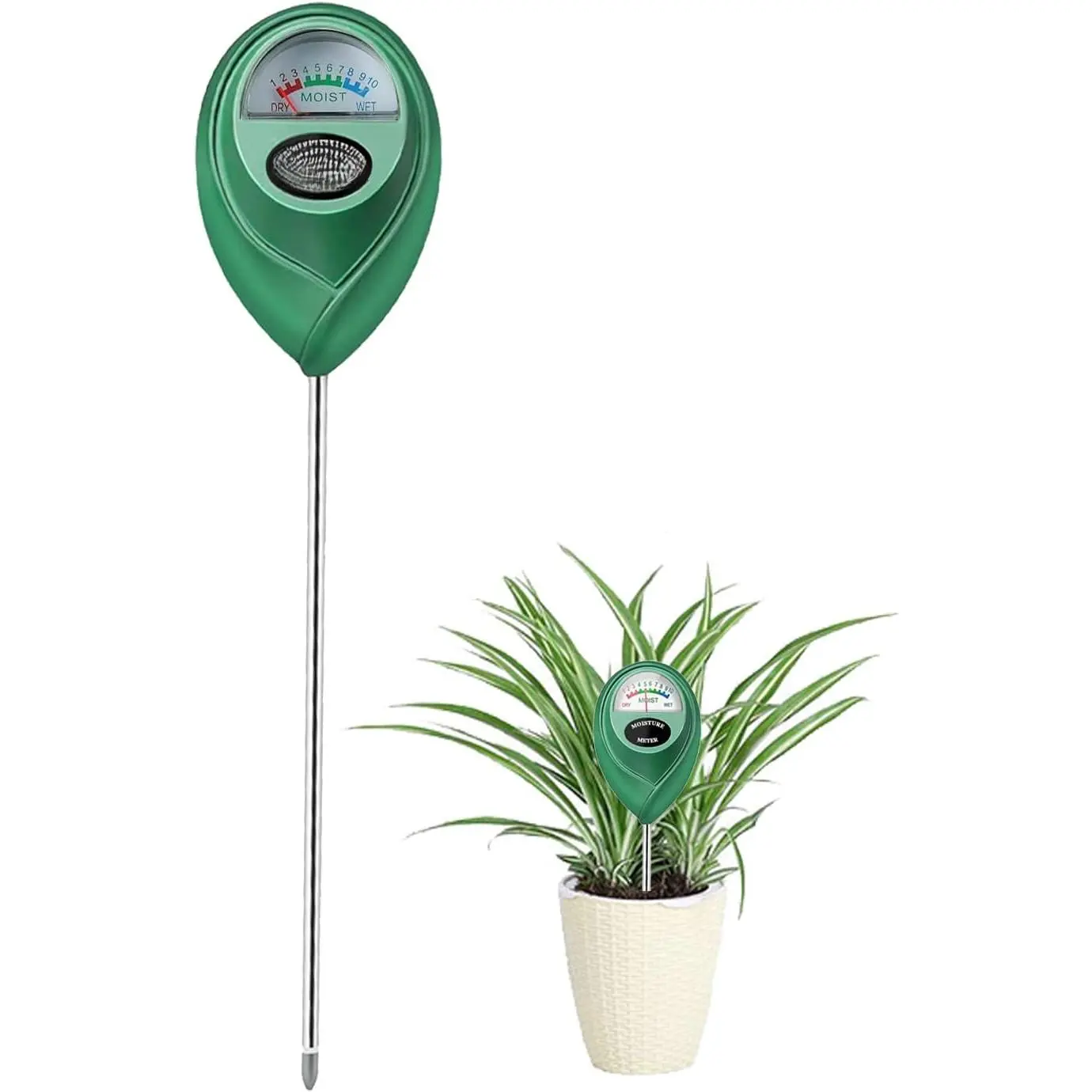 Soil Moisture Meter, Soil Moisture Monitor  House Plants, Soil Hygrometer Moisture Sensor  Indoor & Outdoor, Garden, Farm, Lawn Plant Care, No Battery Needed(Green)