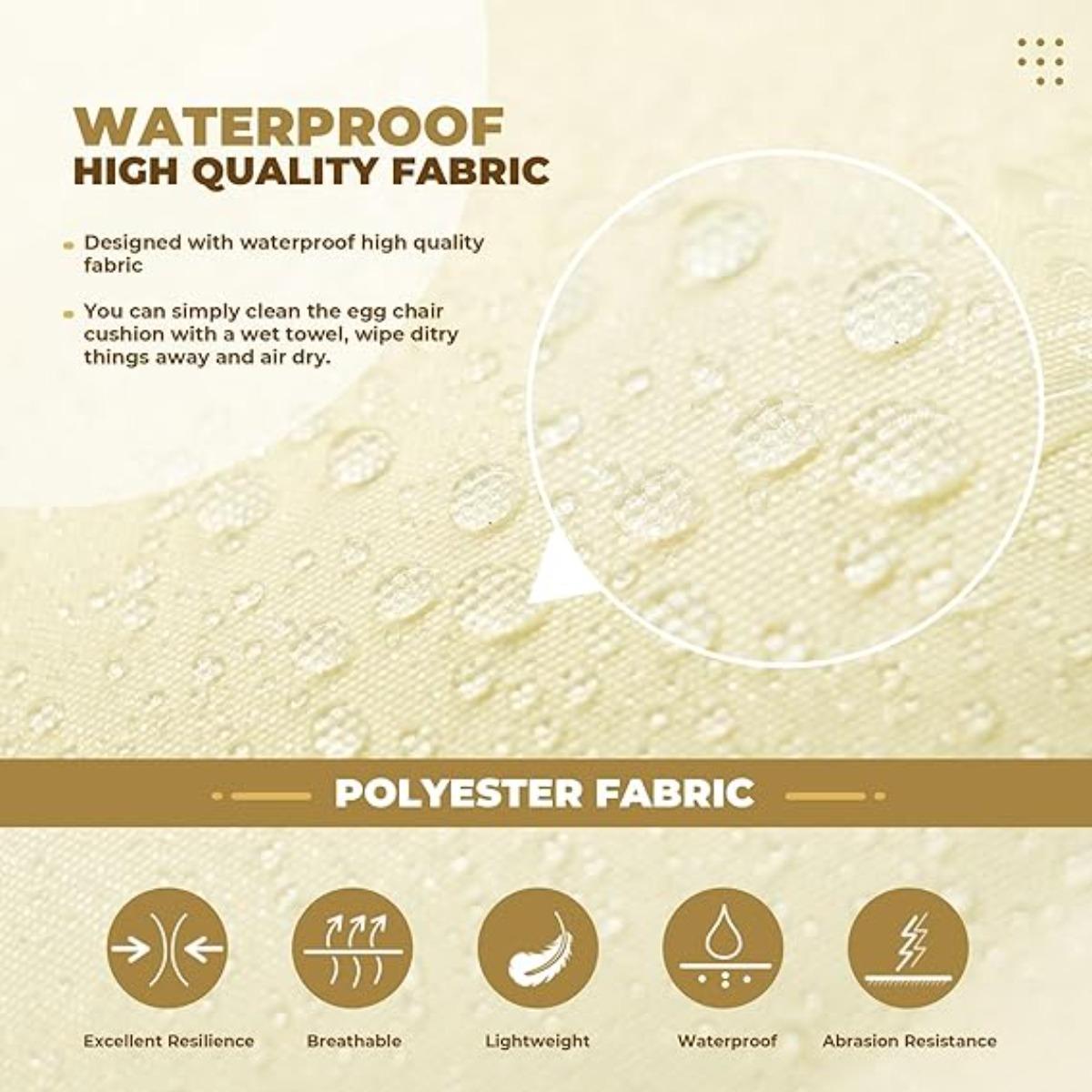 Collection 3 Pieces Rattan Cushions Replacement Cushion Set for Outdoor Furniture Patio Sofa Garden chair - Water Resistant, Lightweight and Durable (Beige)