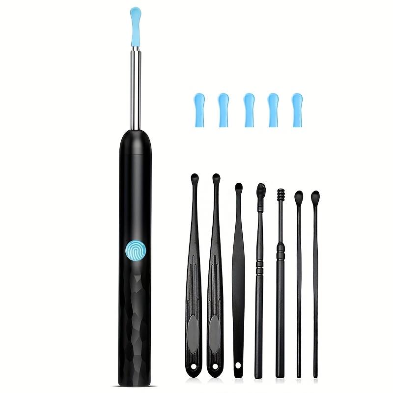 Smart Visual Ear Spoon Cleaner Tool with Built-In Light, Includes 8 Ear Tips, Compatible with Mobile Phones & Tablets