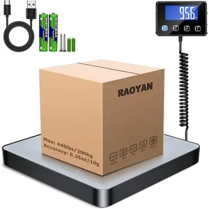 Shipping, 440lb/0.5oz High Accuracy for Packages with Hold, Tare Function, Postal for Small Business, Luggage, Home Use (Battery & Charging Cable Include)
