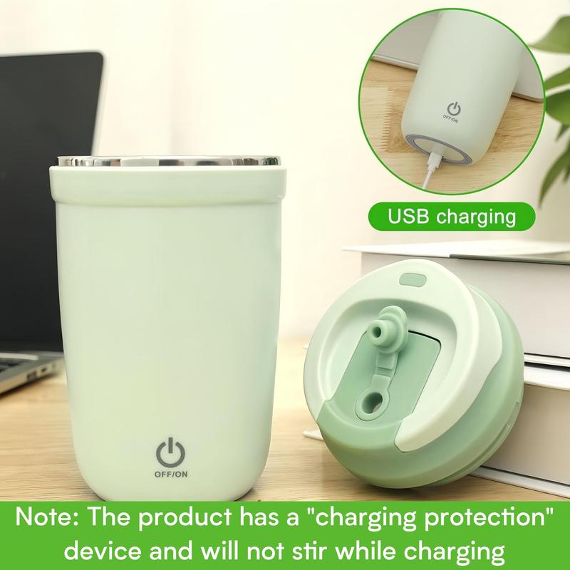 Portable Electric Stirring Mug, USB Rechargeable Magnetic Stirring Mug with Cable, Automatic Stirring Block Coffee Mug for Home, Office, Travel, Dormitory