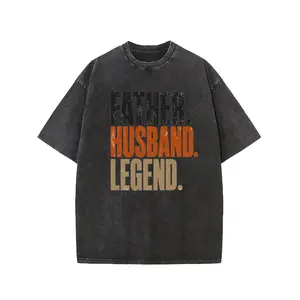 Vintage Oversized Heavyweight Cotton T-Shirts Workout Acid Wash Baggy Tees, Perfect as a Father's Day or Various Holiday Gift For Fathers, Husbands, Or as a Daily Outfit