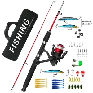 Fishing Rod & Reel Set, 2-section Ice Fishing Rod & Lures & Hooks & Other Accessories, Portable Fishing Tackle Kit, Outdoor Fishing Accessories, Fishing Gear Set