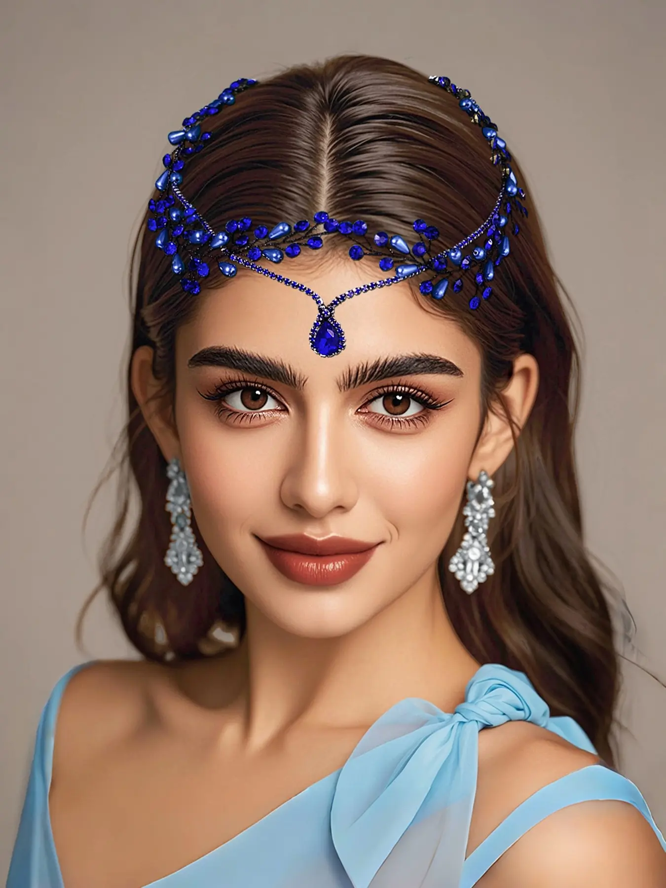 Elegant Pearl Rhinestone Headband for Long Hair, Perfect for Weddings, Parties, Dance Events, Holiday Decorations, Women's Hairstyle Accessory