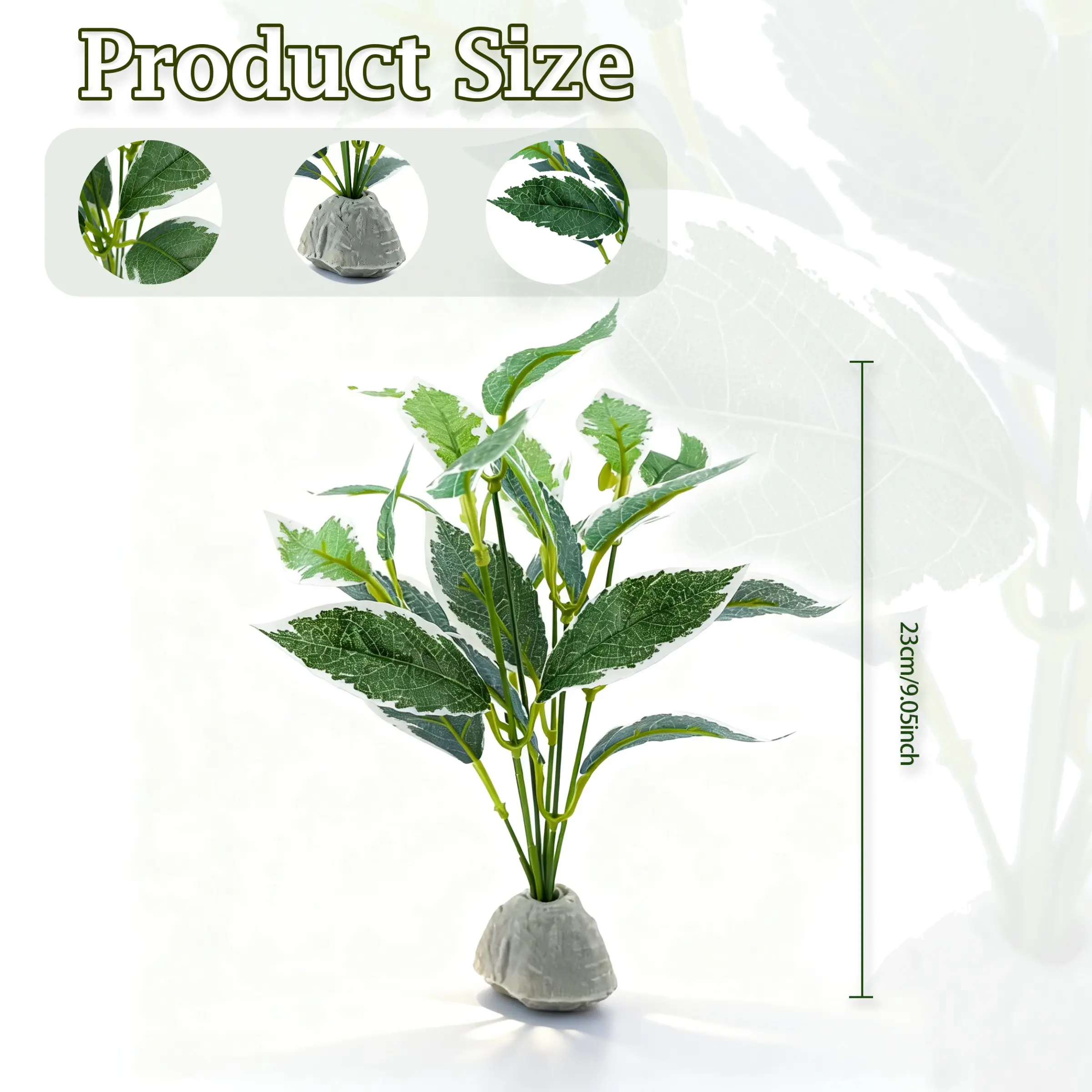 Realistic Ivy Aquarium Plants with Weighted Base, Plastic Aquascaping Decor, Fake Water Grass for Fish Tank Decoration, Aquarium Decorations