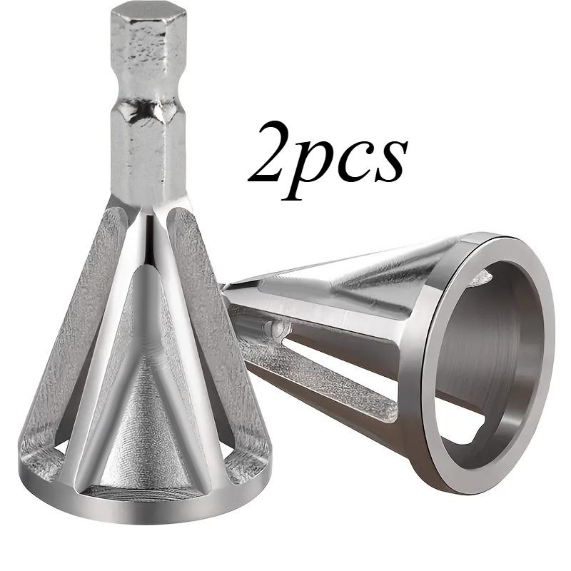 2pcs new chamfering tool, chuck bit tool, metal deburring external chamfering tool, grinding angle trimming, suitable for all kinds of chuck electric drilling tools.