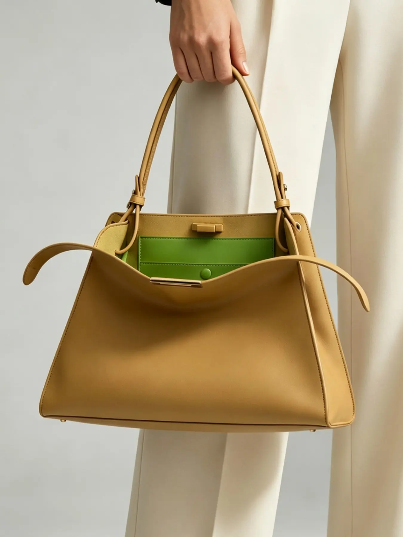 Luxury Women's Handbag, High-End Large Capacity Commuter Tote Bag, Designer Crossbody Shoulder Bag with Inner Pockets