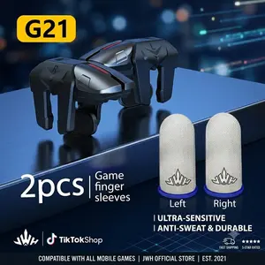Game Controller & Finger Sleeves, Game Peripherals for Android & iPhone, 6-Trigger Game Controller & Game Finger Sleeves, Compatible with PUBG & Other Mobile Games, Phone Triggers for Gaming with Sensitive Shoot & Aim, Console Accessories