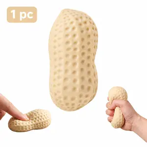 1 PC Peanut Squishies Toys, TPR Stress Reliever, Peanut Stress Balls Fidget Toys for Adults, Squeeze Dough Ball Stress Relief Hand Toys, Squishy Fidget Toys for Anxiety & Relaxation