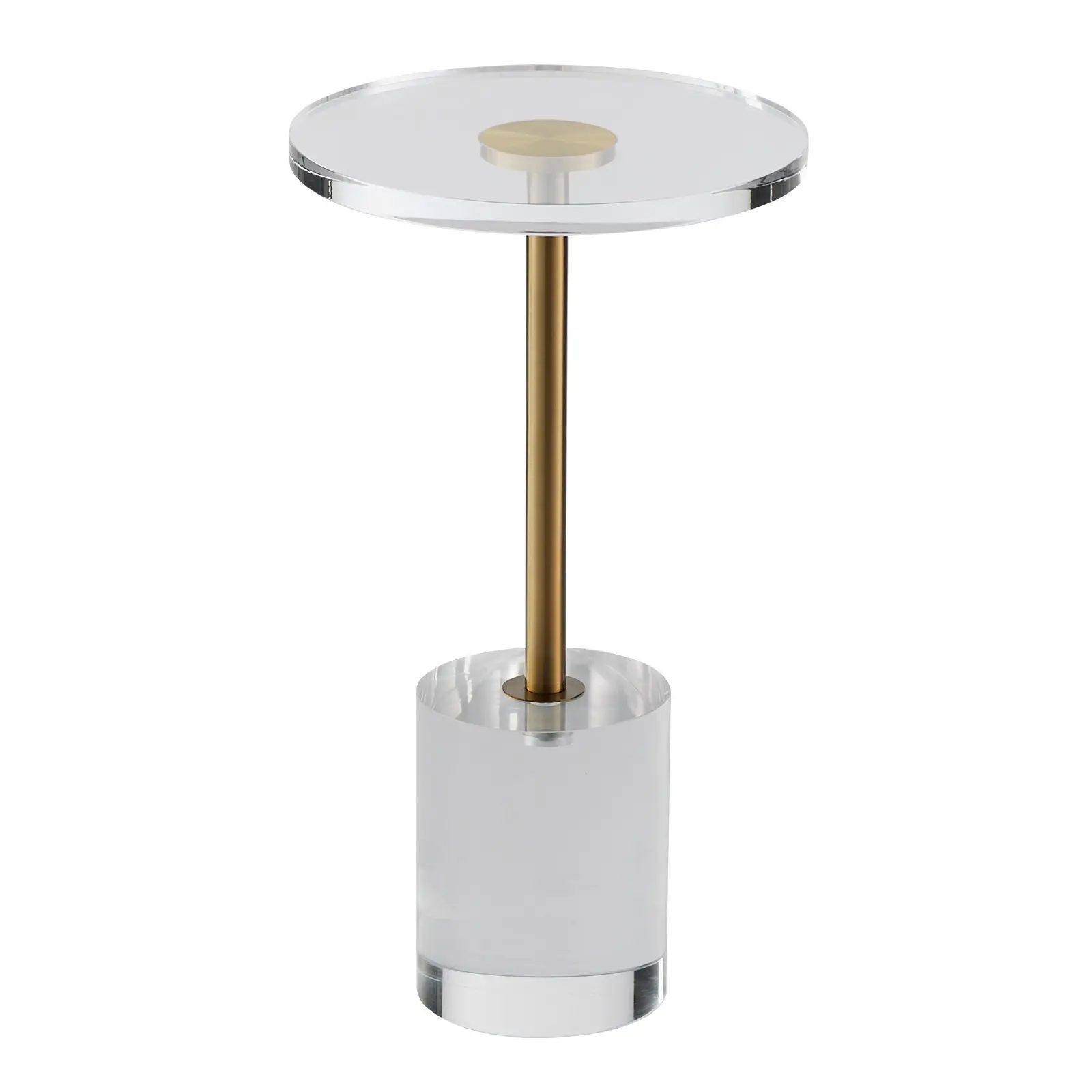 【DealsForYouDays】VEVOR Clear Acrylic End Table, Acrylic Side Table with a Solid Base, 11.9x 11.9 inch Round Tabletop, 21.4 inch High, for Coffee, Drink, Food, Snack used in Living Room, Bedroom, and Study
