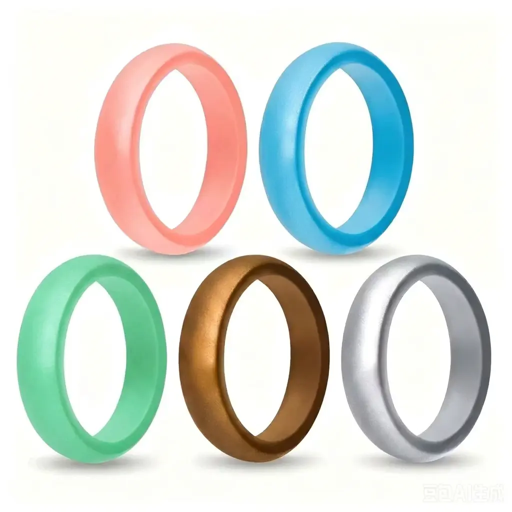5 Pack Premium Silicone Rings for Men & Women | 5.7mm Smooth Wedding Band Set | Comfortable Flexible Rubber Rings for Work, Gym, Sports & Everyday Wear