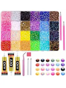 10-Piece Jelly Rhinestones Set, Multicolor Resin Flat Gems for Diamond Painting, DIY Craft Kit for Crafts, Books, Shoes