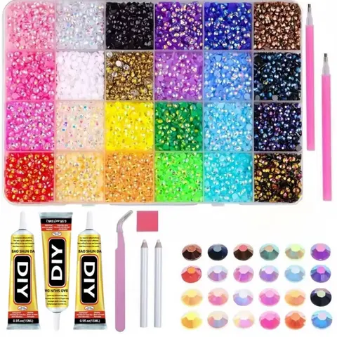 10-Piece Jelly Rhinestones Set, Multicolor Resin Flat Gems for Diamond Painting, DIY Diamond Art Tool, DIY Craft Kit, DIY Kits for Crafts, Books, Shoes, Handicraft