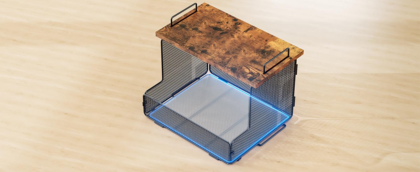 2-Pack Fruit Basket Wire Basket, Stackable Wall-Mounted Countertop Kitchen Counter Organizer for Snacks, Fruits and Vegetables Storage, Onion and Potato Hanging Basket with Wooden Lid