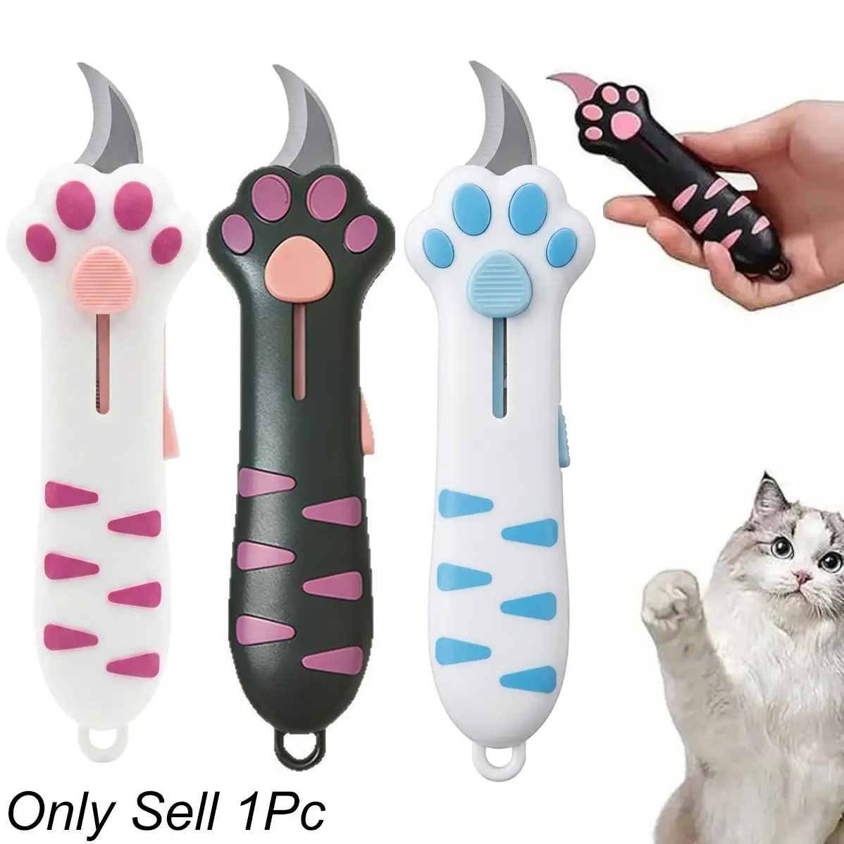 Cute Cat Paw Unboxing Knife, Mini Portable Opening Tool, Home Office Envelope and Box Cutter, Creative Design, Perfect Gift Idea