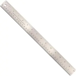 Stainless Steel Metal Ruler, 15 inches with Metric Measurements, Silver, 15 L x 1.25 W (66612)