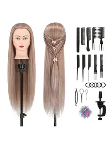 Training Head Hair Styling Mannequin Head Stand with Diy Set and Table Clamp, Hair Styling Practice Mannequin, Professional Hair Styling Training Tool for Salon & Barber Shop