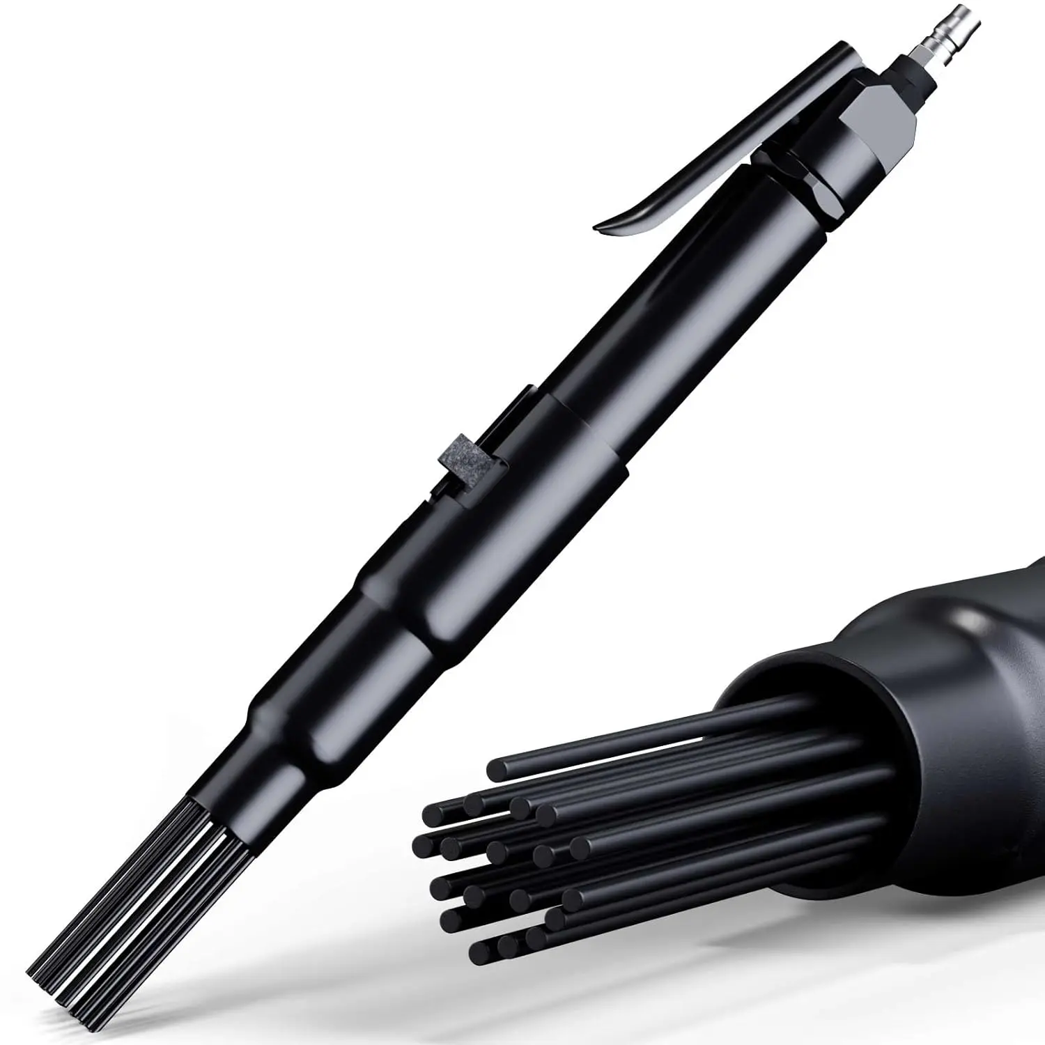 19-Needle Air Needle Scaler, 5000 BPM with Low-Vibration Rust Removal| 1-1/8" Stroke,-Duty Rust Removal Needle Gun for, Dirt & Weld Slag Removal