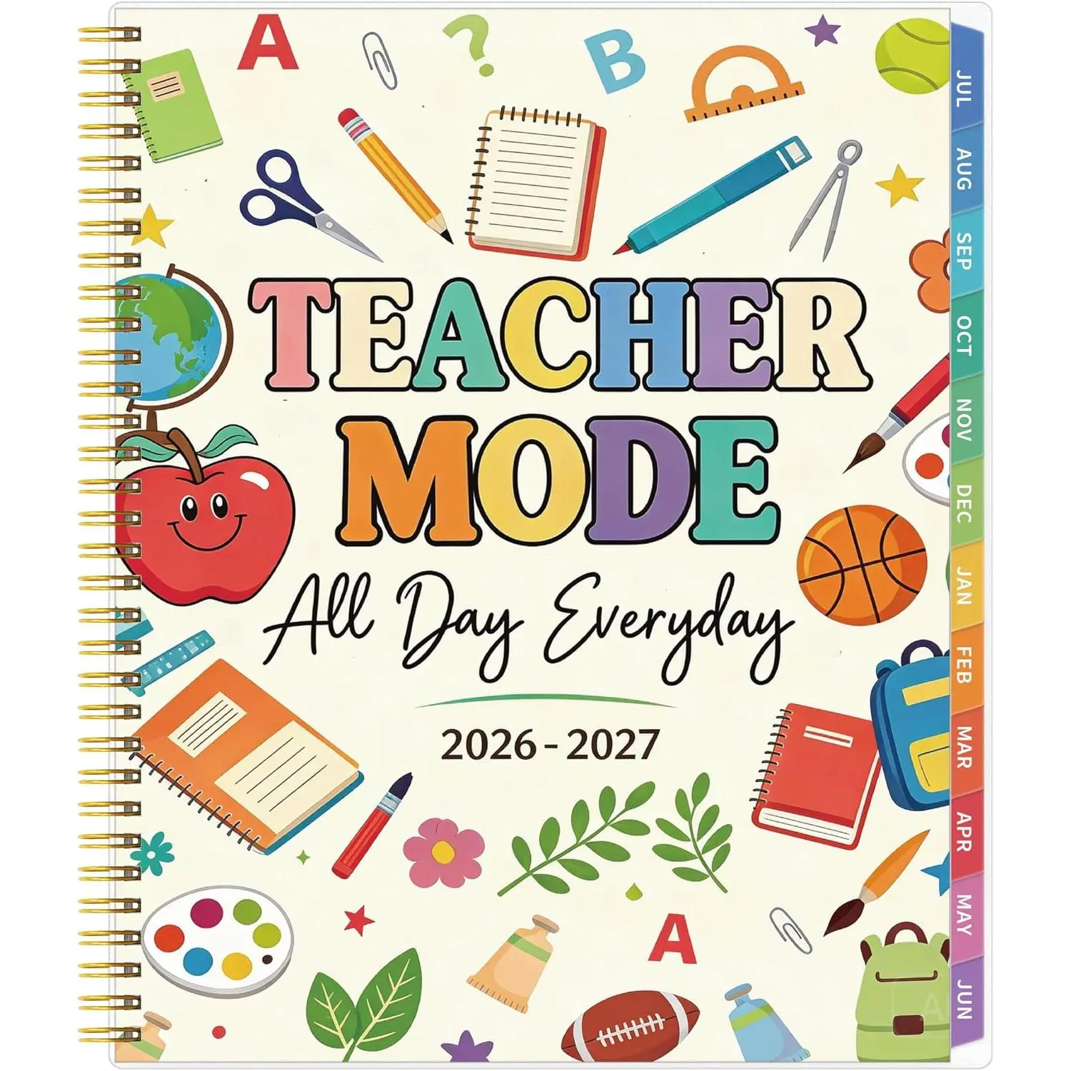 Teacher Planner 2026-2027, Teacher Planner for Academic Year, July 2026 - June 2027, Lesson Planner 2026-2027, Homeschool Plan Book, 8.5’’ x 11’’ with Tabs &Pocket, Flexible Cover, School Calendar