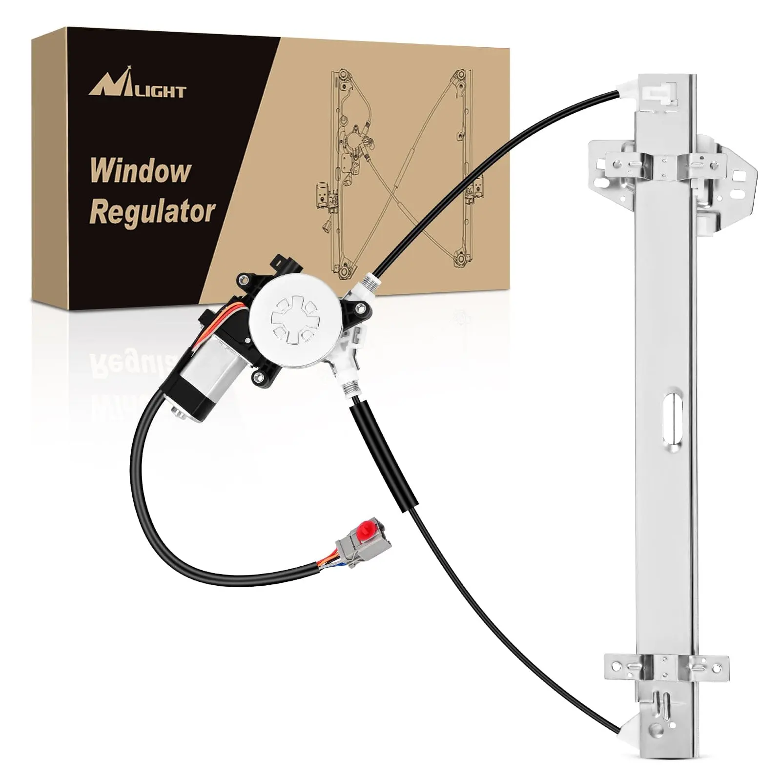 Nilight 748-131 Copper Iron Front Driver/Left Side Power Window Regulator and Motor, Original Fit, Plug&Play, Easy Install, Compatible with Honda Element 2003-2011