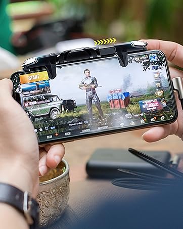 Mobile Phone Controller for Android & iPhone, 6 Trigger Game Controller Compatible with PUBG Mobile/Knives Out/Call of Duty Mobile, Phone Triggers for Gaming with Sensitive Shoot and Aim