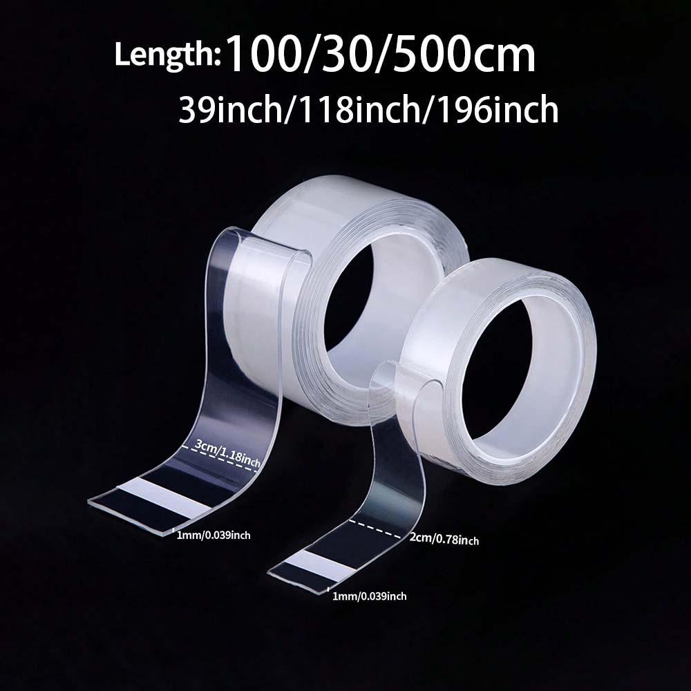 Double Sided Nano Tape, 1 Roll Transparent No Trace Reusable Waterproof Strong Adhesion Adhesive Tape, Multifunctional Adhesive Tape for Home & Office