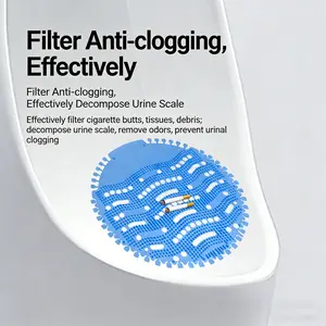 4pcs Urinal Scented Fragrance Tablets, Men's Urinal Filter Net, Hotel Anti-Block Deodorizer, Specialized Odor Eliminator
