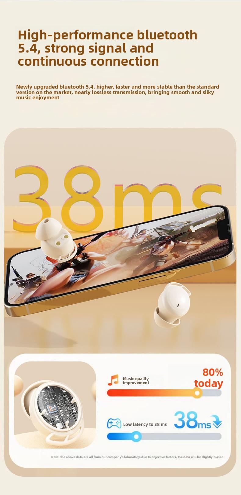 Sleep headphones, painless for side sleepers, no ear pressure, 2026 new model, in-ear noise-canceling, long battery life, sleep Bluetooth headphones