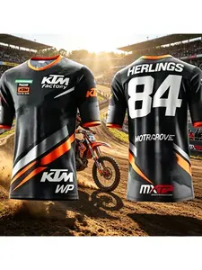 2026 New KTM MXGP MotoGP Super Motocross 3D-Printed T-Shirt, Racing Team Casual Sport Style, Unisex Motorcycle Riding Short-Sleeve Shirt, Sports Tops