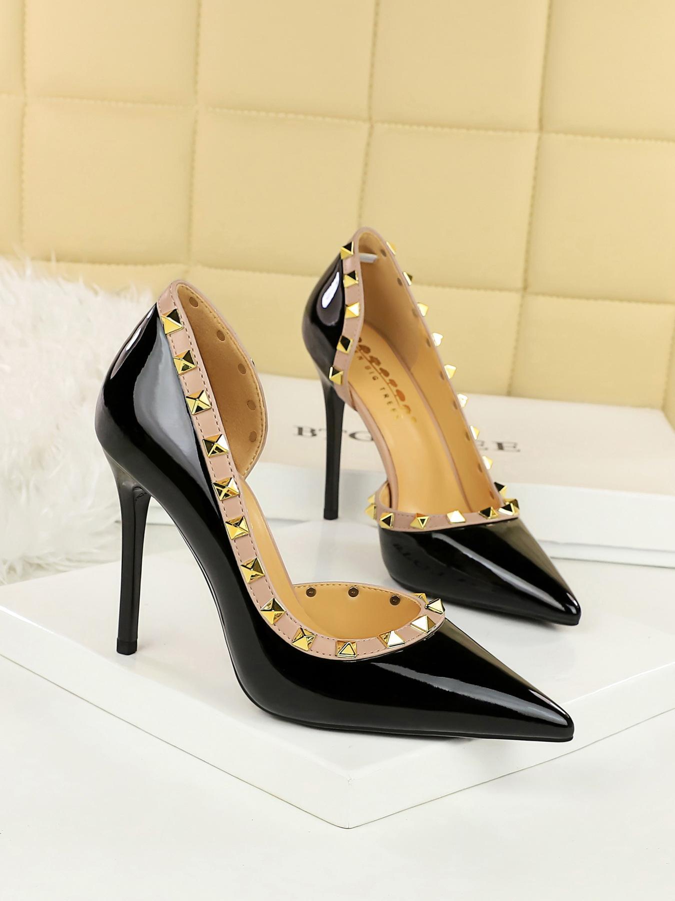 Women's Fashionable Studded Decor High Heel Shoes, Stylish Elegant Pointed Toe Slingback Pumps, Stiletto Heels for Party, Daily Clothing Decor for Women & Girls, Classy, Shoe Embellishments