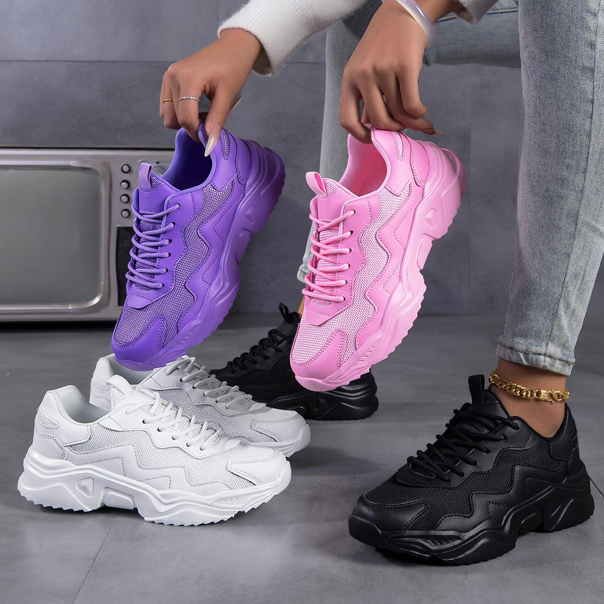 Women's breathable running sneakers featuring excellent shock absorption and non-slip performance; stylish and versatile casual sports shoes with a low-cut fabric upper and EVA  fashionable walking shoes suitable for all seasons providing comfortable.