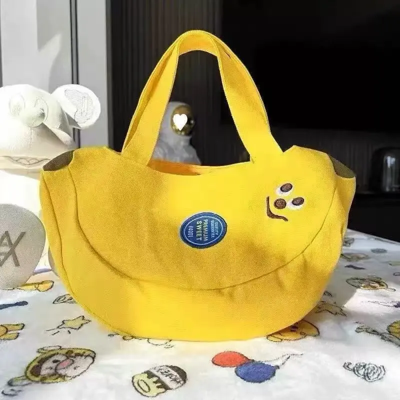 Banana Canvas Bag, Convenient Handbag for Office Workers, Outdoor Carry Bag, Small Miscellaneous Bag, Practical and Stylish, Casual Commuting Bag