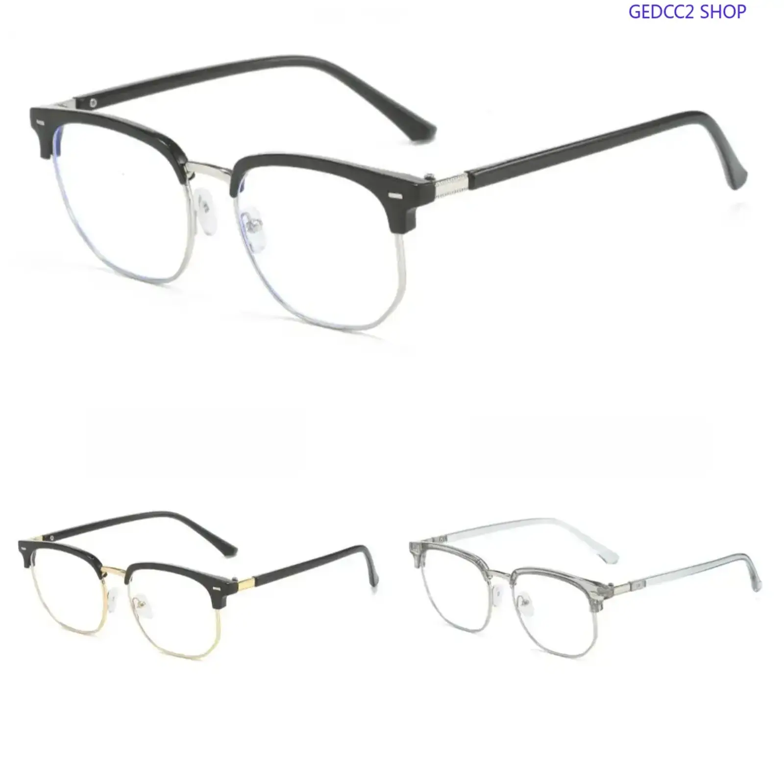 Unisex Blue Light Blocking Glasses, Minimalist Square Metal Frame Eyewear, Lightweight Computer Glasses for Work, Gaming & Everyday Wear