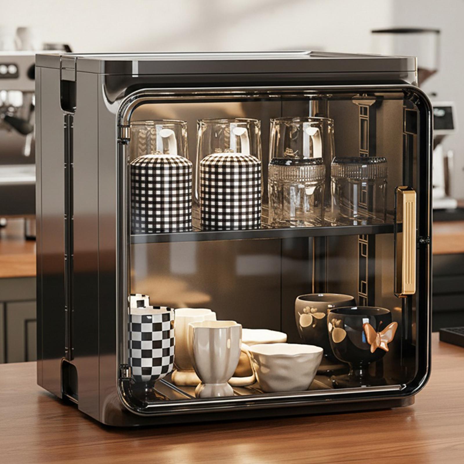 Stackable Plastic Multilayer Cup Storage Box Large Capacity Desktop Storage Display Shelf with Doors and Shelves for Office Kitchen Coffee Bars NEW Stackable Plastic Multilayer Cup Storage Box Large Capacity Desktop Storage Display Shelf with Doors and Shelves for Office Kitchen Coffee Bars NEW