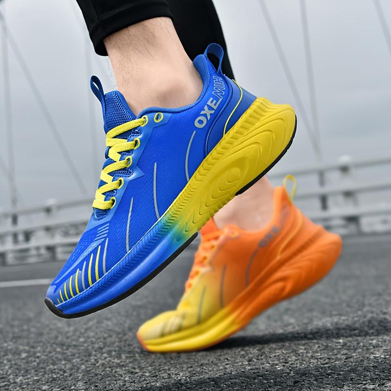 (New)Men'S sneakers|   Shock Absorption, Anti-slip, Wear-resistant, Strong Grip, Fashionable And  For Outdoor Road Running, Low-top Laceup, Lightweight And Comfortable, Fabric Upper, Rubber Sole