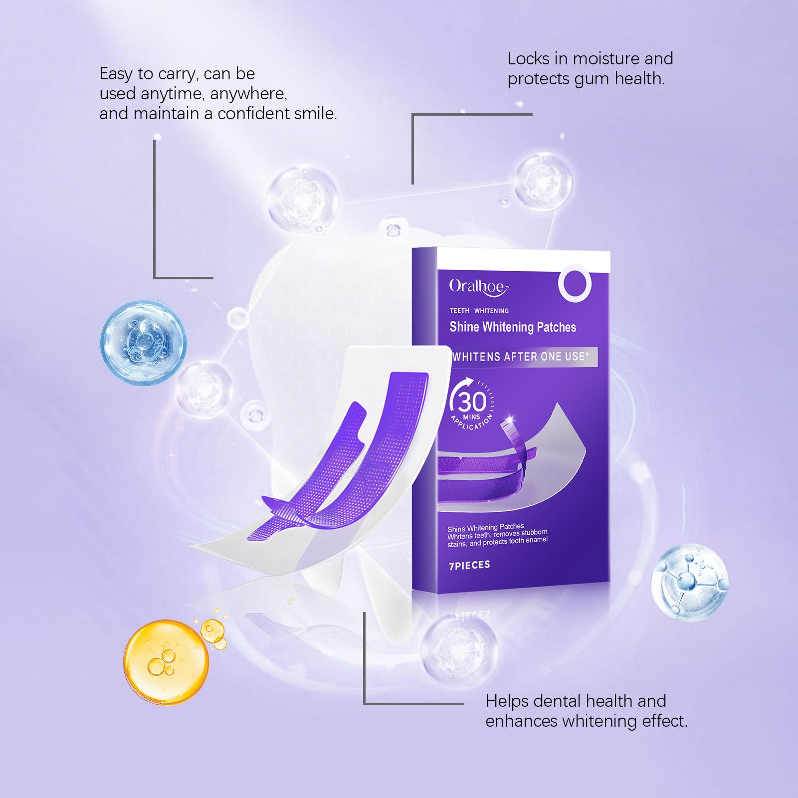 ORALHOE Teeth Whitening strips,purple teeth whitening,Hydrogen Peroxide,Fast Stain Removal & Mannose Gum Protection, Food Grade TPE, 30-Min Even Coverage for Sensitive Teeth, Professional Shine Gentle Daily