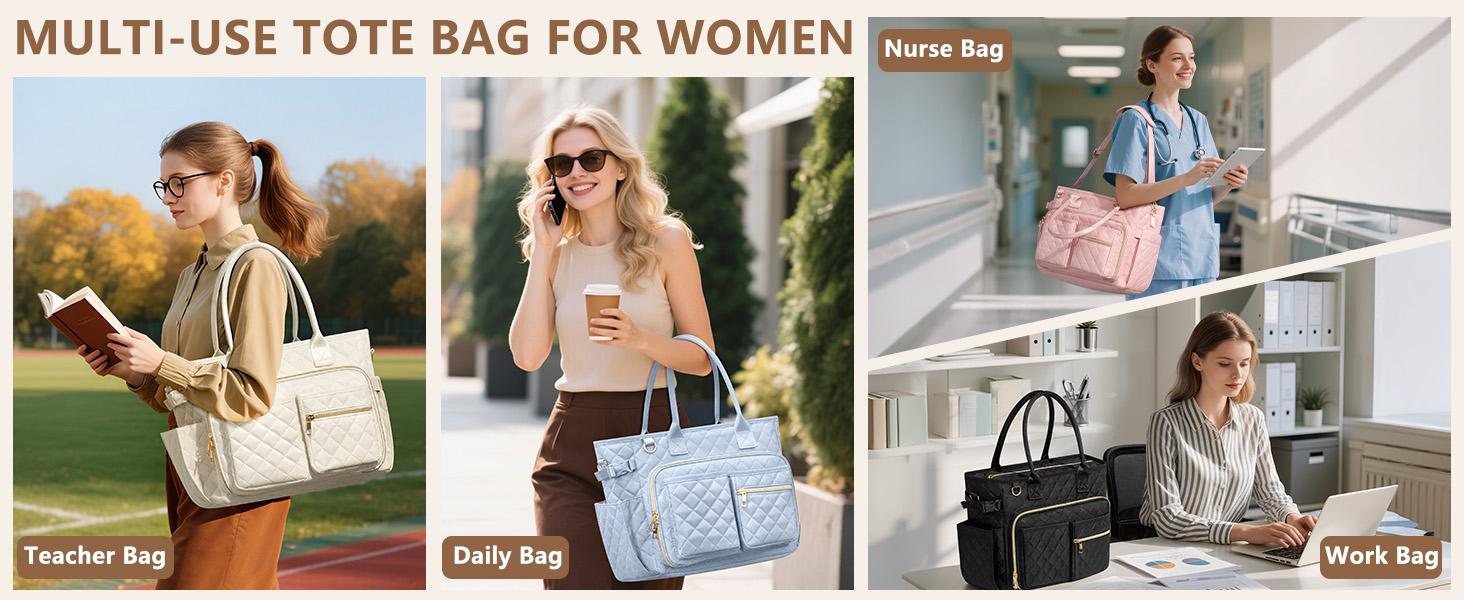 Large Bible Bag with Bible Cover Case for Women, Quilted Church Tote Bag Bible Carrying Case w/Shoulder Strap, Bible Study Supplies Journaling Kit Bible Accessories Christmas Christian Gifts for Women