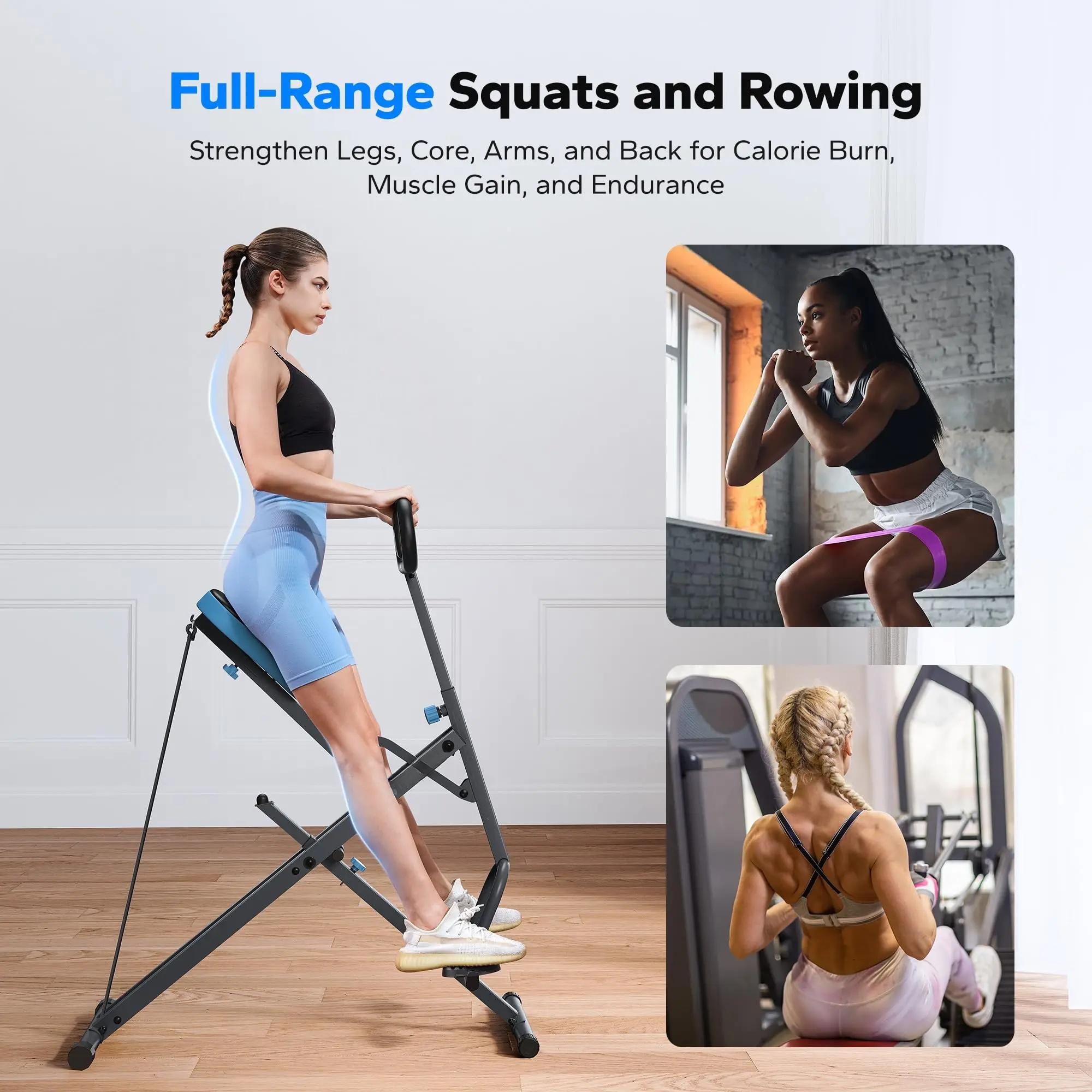 Squat Machine 2in1 Squat Rowing Machine Easy Setup Foldable Exercise Equipment Glute Trainer Machine Glutes Leg Home Fit Squat Machine 2in1 Squat Rowing Machine Easy Setup Foldable Exercise Equipment Glute Trainer Machine Glutes Leg Home Fit