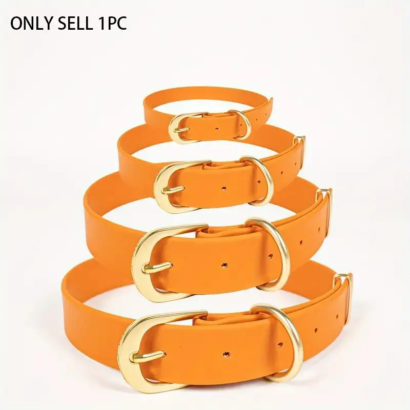 Pet Leather Collar, Skin Texture Buckle Neckband, Non-Straining Tpu Collar, Medium-Small Pet Collar, Comfortable and Durable