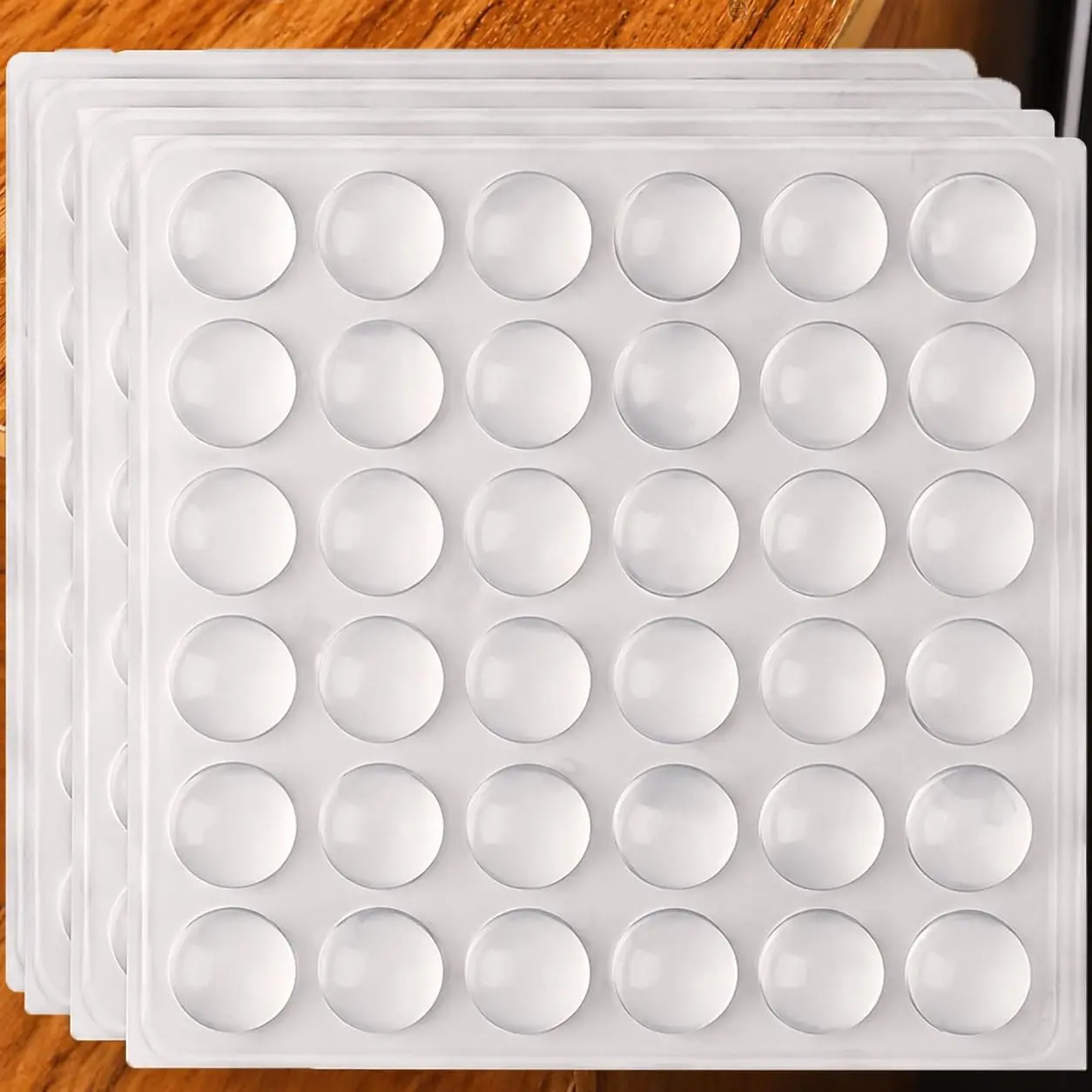 Clear Cabinet Door Bumpers Self Adhesive Circle 36 count,  Rubber Bumpers for Furniture Pads, Noise Dampening Rubber , Wall Protectors from Furniture & Door Slam Stopper