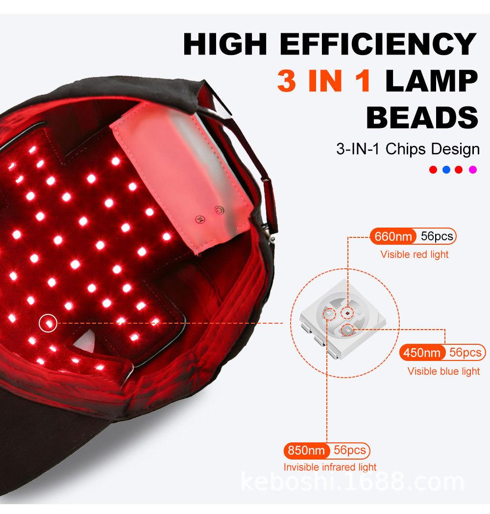 Laser Hair Growth Cap, Help Reduce Shedding & Support Thicker Hair| 3 Lasers & LEDs Full-Scalp Red Light Therapy, Blue Light Scalp Care, Wireless & Portable