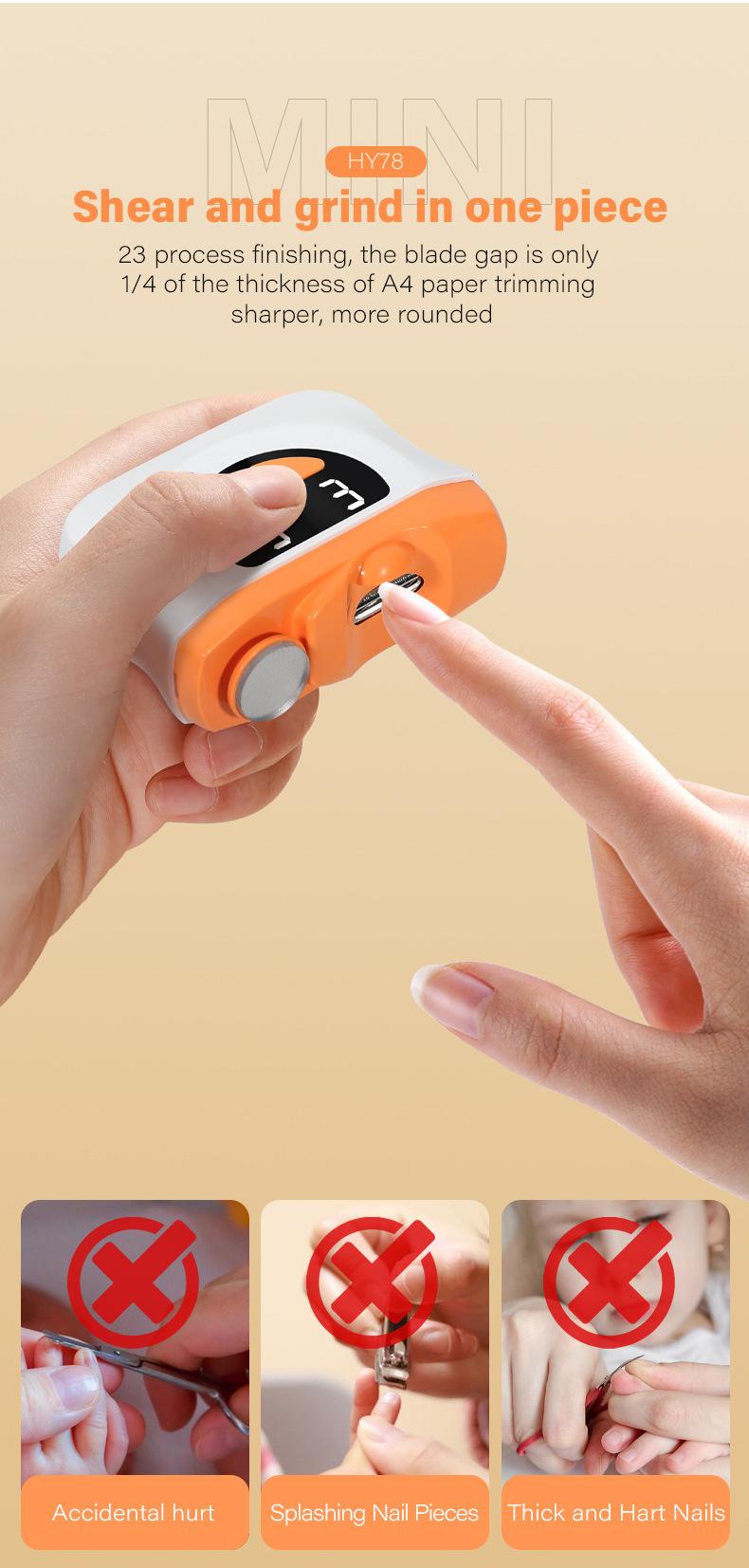 Electric Nail Clippers Nail Piercing Device Cutting And Grinding Integrated LED Lighting Lamp