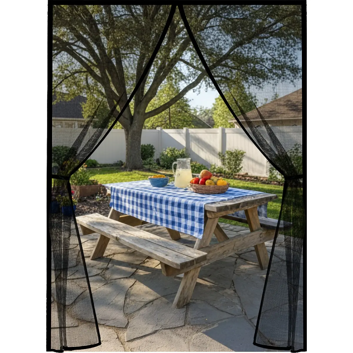 Black Magnetic Screen Door with 4CM Widened Border, Secure-Fit Auto-Closing Insect Screen, Breathable Self-Adhesive No-Drill Mesh Door for Pets and Kids