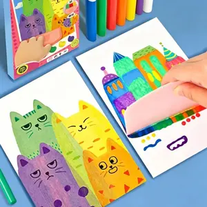 1 Set Children's DIY Fun Rainbow Scratch Art – Kindergarten Toys, Dot Scratch Painting, Creative Paper Graffiti Postcards, Fun Bookmark Handmade Art, Educational Toys Suitable for Girls and Boys, Christmas Gift.