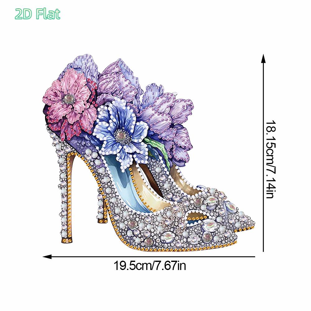 2D FLAT2D Flat High Heels Print DIY Diamond Painting Tabletop Ornaments Kit Table Top Diamond Painting Ornament Kits for Home Office Desktop DecorDIY Diamond Painting Kit for Adults & Beginners, Sparkling Art & Perfect Festive Gift